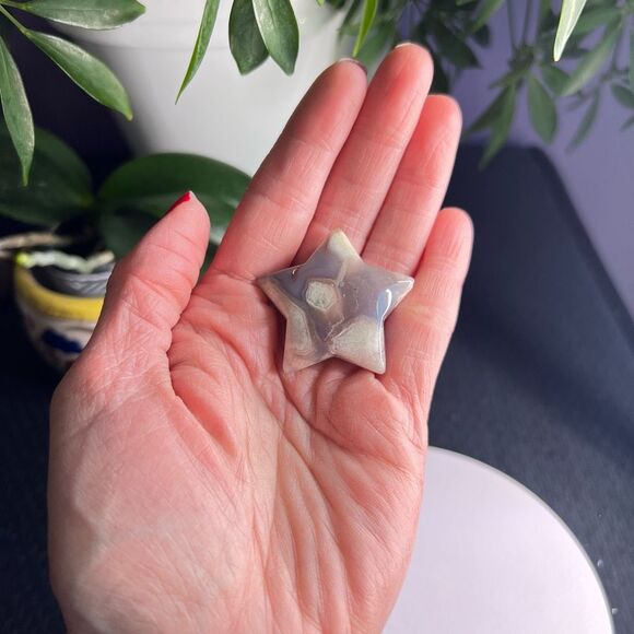 Flower Agate Star Carving (16) - Picture 2 of 8